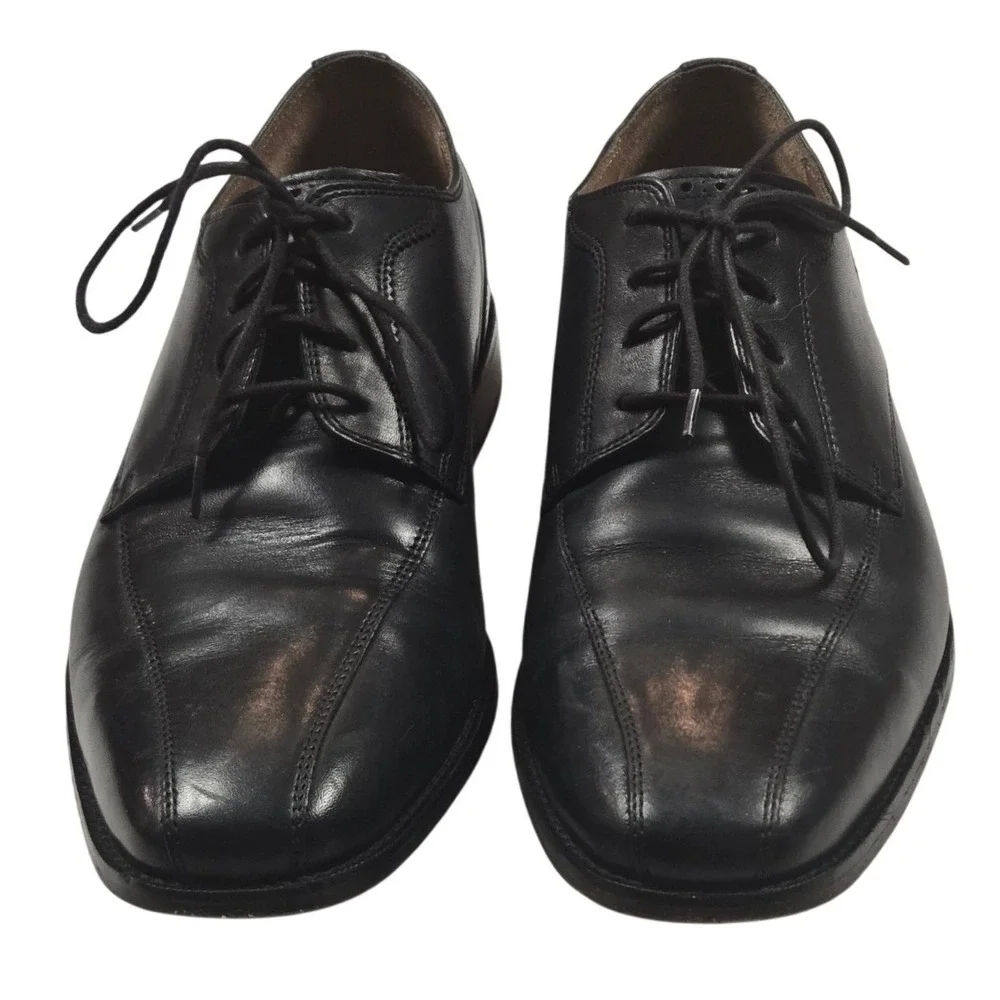 Cole‎ Haan Grand OS Oxford Men 11 Black Good Leather Dress Shoes Square Toe